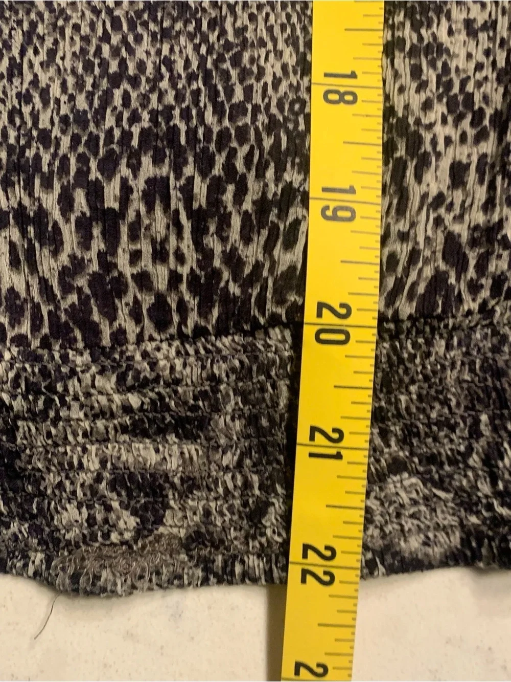 Free People Roma Smocked Blouse Neutral Snake Print Mock Neck Semi Sheer - M